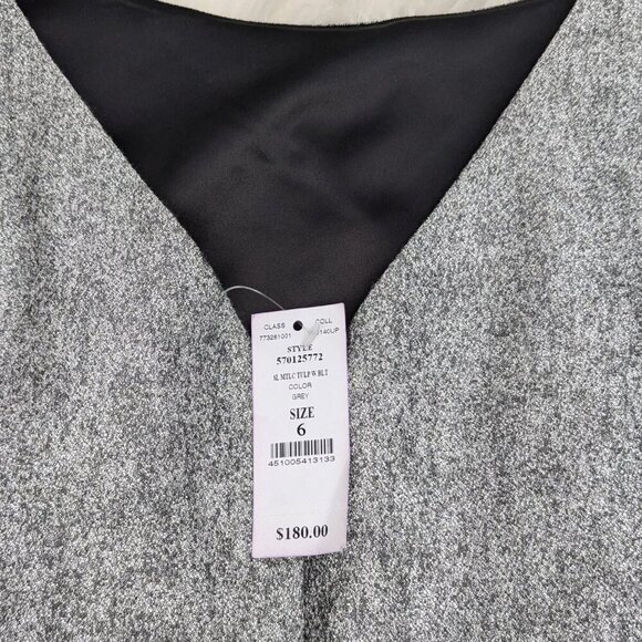 WHITE HOUSE BLACK MARKET SILVER FIT FLARE DRESS SZ 6 - Picture 8 of 8